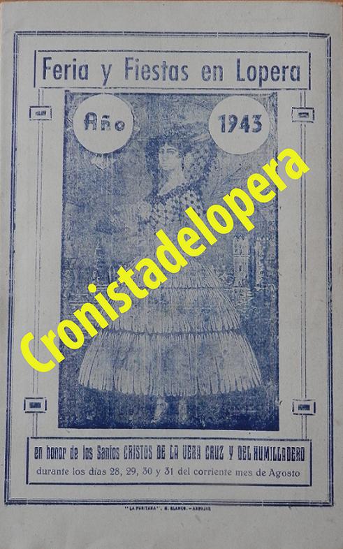 PORTADA DEL PROGRAMA DE LA FERIA DE LOS CRISTOS DE LOPERA DEL AÑO 1943