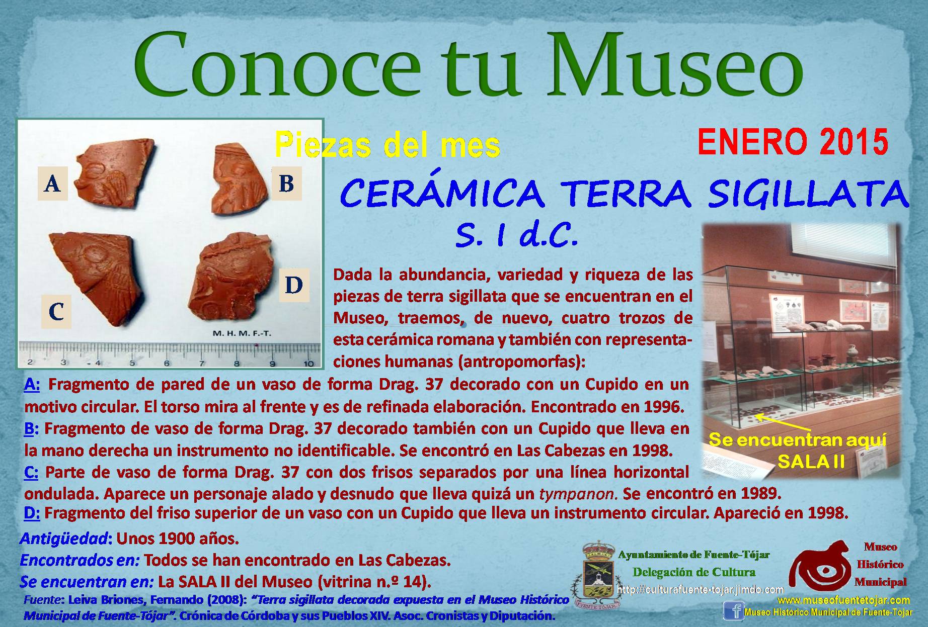 «CONOCE TU MUSEO» (FUENTE-TÓJAR).‏ PIEZA DEL MES DE ENERO 2015