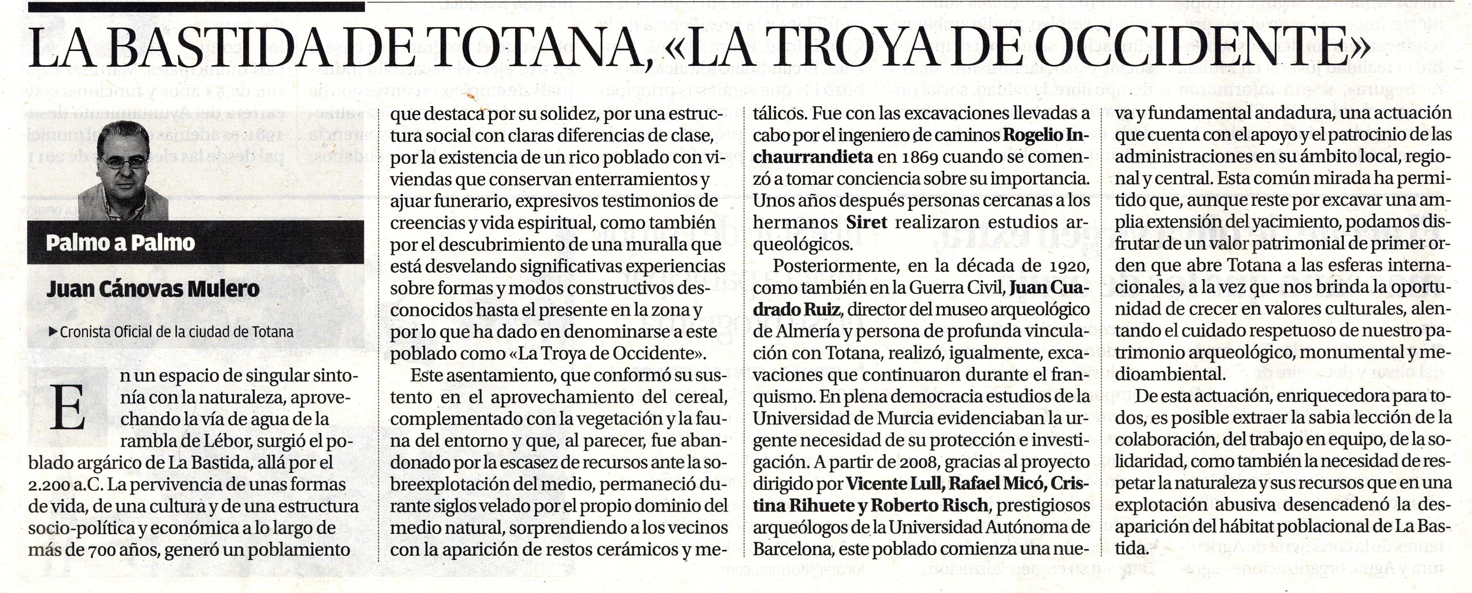 LA BASTIDA DE TOTANA, «LA TROYA DE OCCIDENTE»