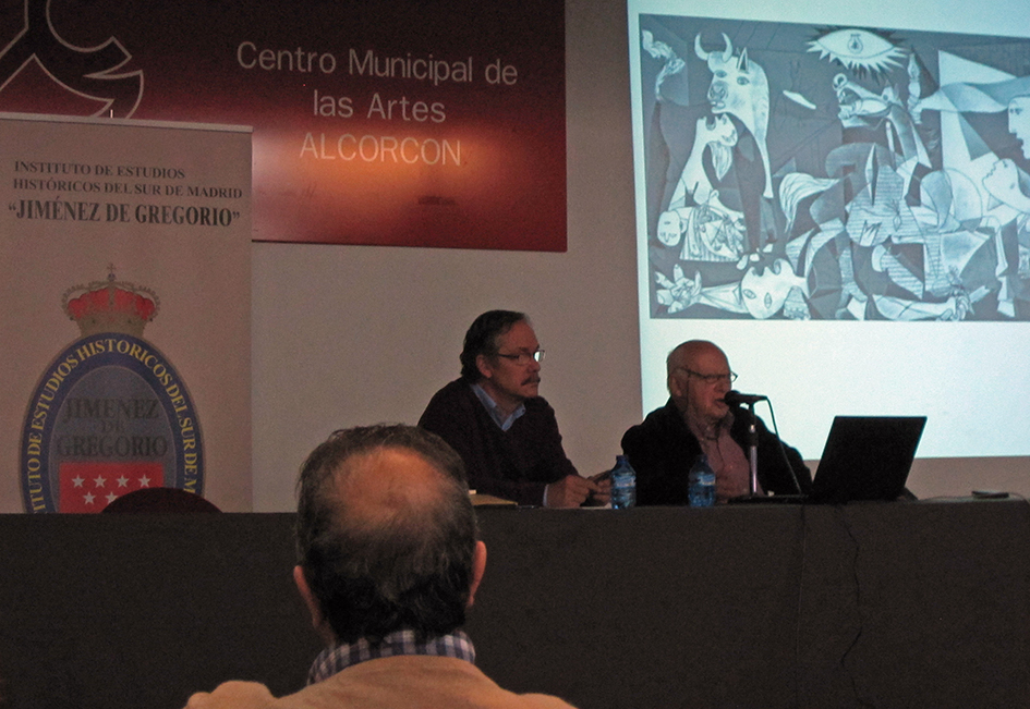 EL PASADO MIÉRCOLES SE CELEBRABA EN EL SALÓN DE ACTOS DEL CENTRO CÍVICO DE LAS ARTES BUERO VALLEJO DE ALCORCÓN, LA CONFERENCIA SOBRE “EL GUERNICA” DE PABLO RUIZ PICASSO IMPARTIDA POR EL PROFESOR DE HISTORIA DEL ARTE, JOSÉ LUIS SIERRA.