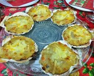 CONCHAS DE VIEIRA CON LANGOSTINOS Y ORICIOS