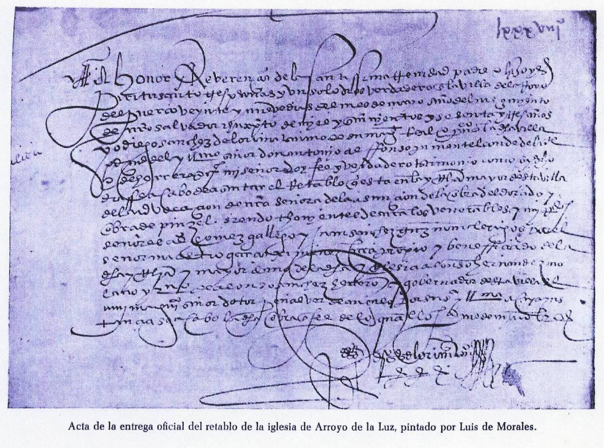 EL CRONISTA OFICIAL FRANCISCO JAVIER GARCÍA CARRERO ENTREGA UNA COPIA DEL ACTA OFICIAL DE ENTREGA DEL RETABLO A LA VILLA DE ARROYO DE LA LUZ (CÁCERES)