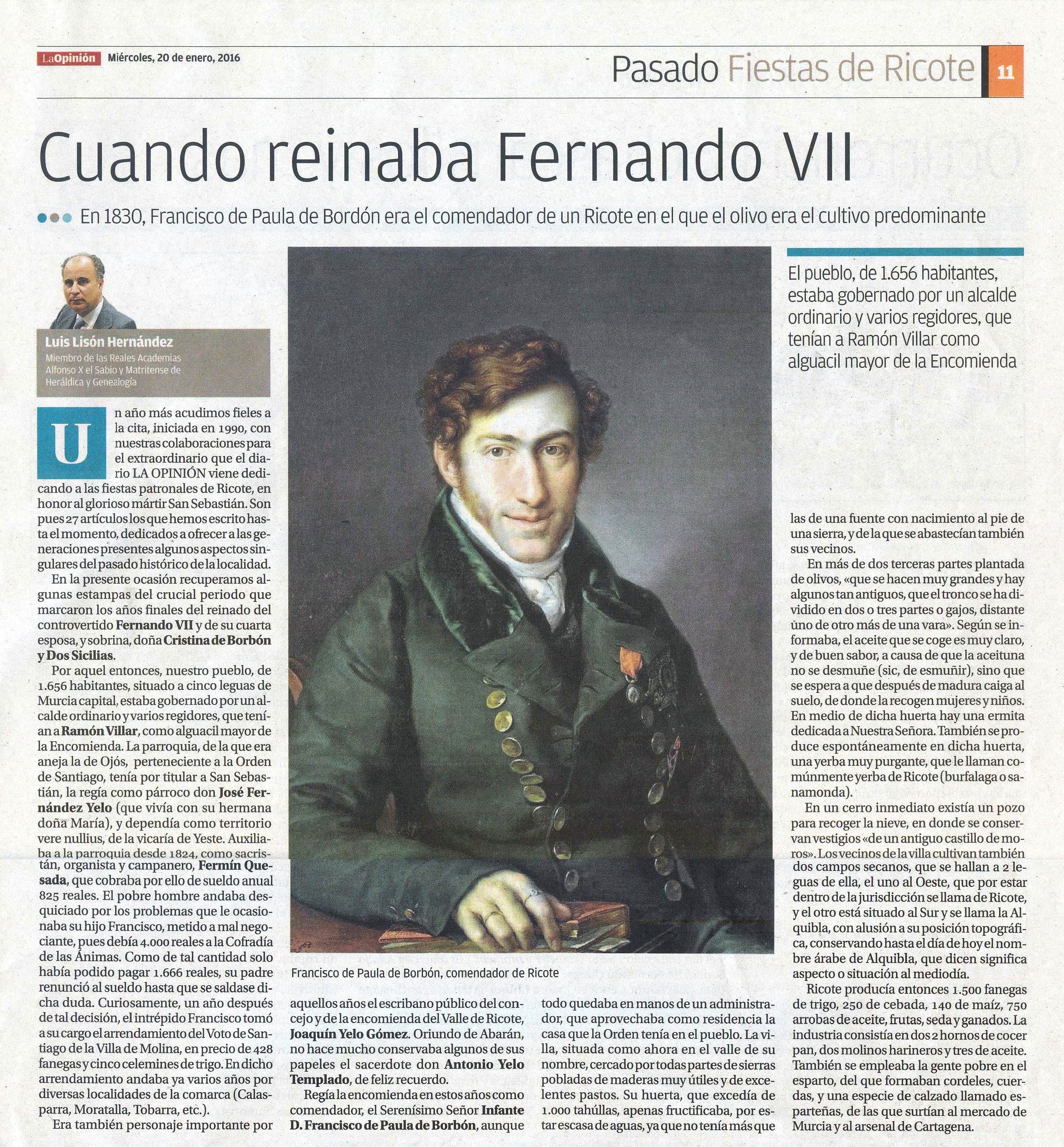 RICOTE EN TIEMPOS DE FERNANDO VII