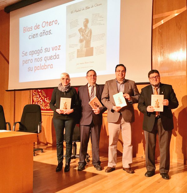 PRESENTADO POR LA CONCEJALÍA DE CULTURA Y FESTEJOS EL LIBRO “EL MADRID DE BLAS DE OTERO” DEL PROFESOR JOSÉ ANDRÉS ÁLVARO OCARIZ COINCIDIENDO CON  EL CENTENARIO DEL NACIMIENTO DEL POETA.