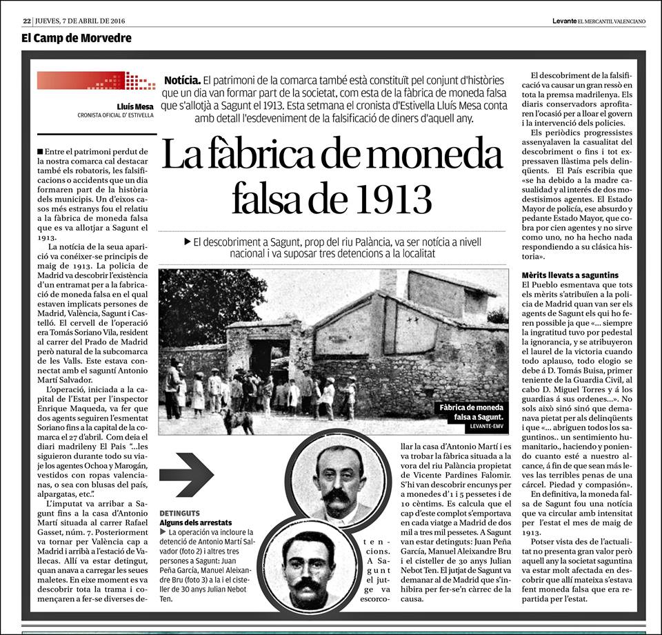 LA FÁBRICA DE MONEDA FALSA DE 1913