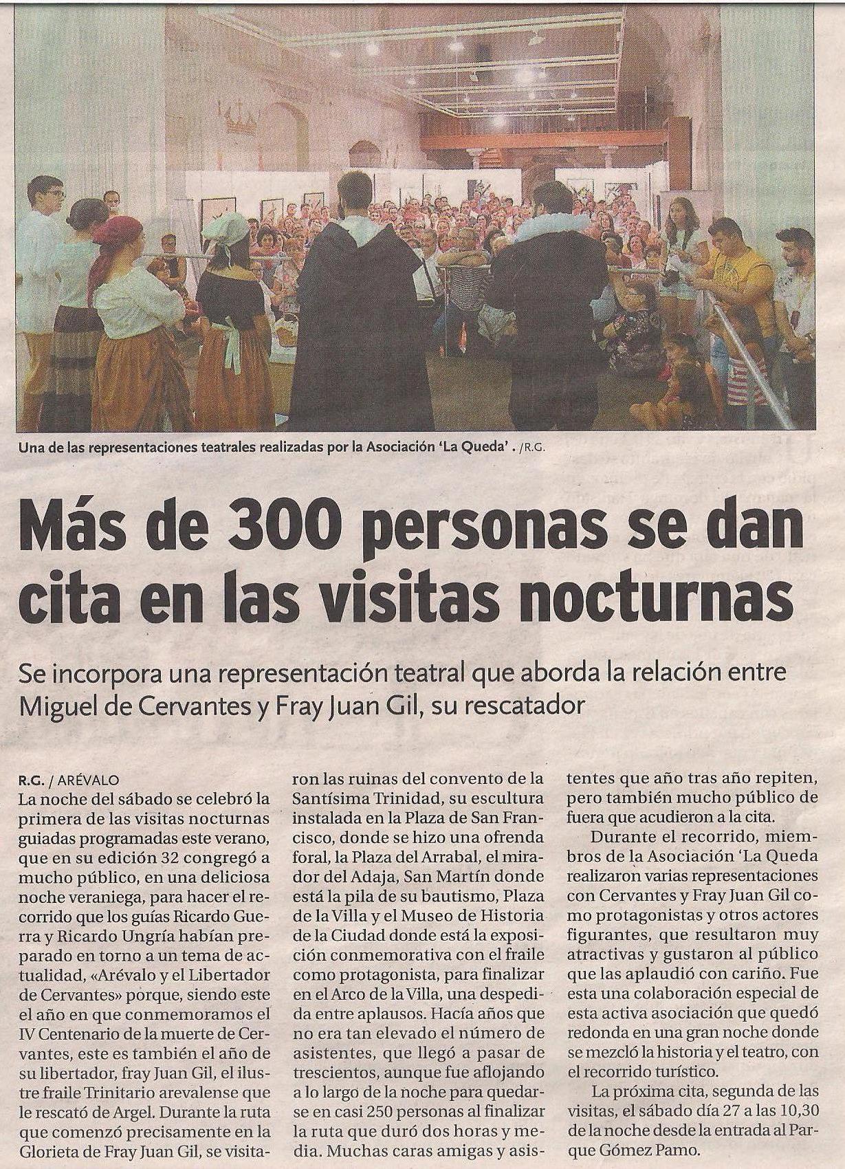 MAS DE 300 PERSONAS SE DAN CITA EN LAS VISITAS GUIADAS DE ARÉVALO