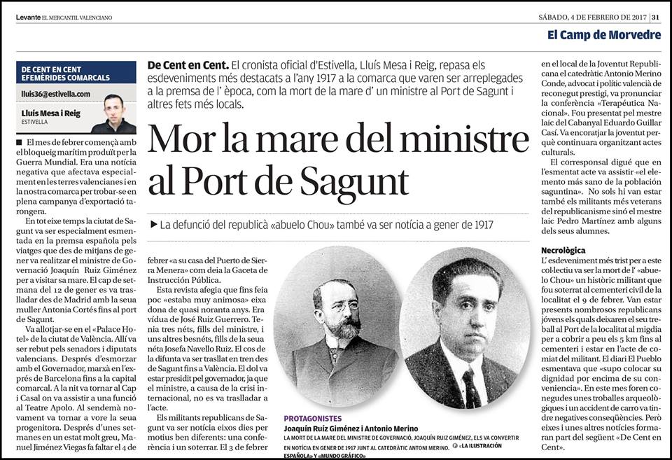 MOR LA MADRE DEL MINISTRE AL PORT DE SAGUNT