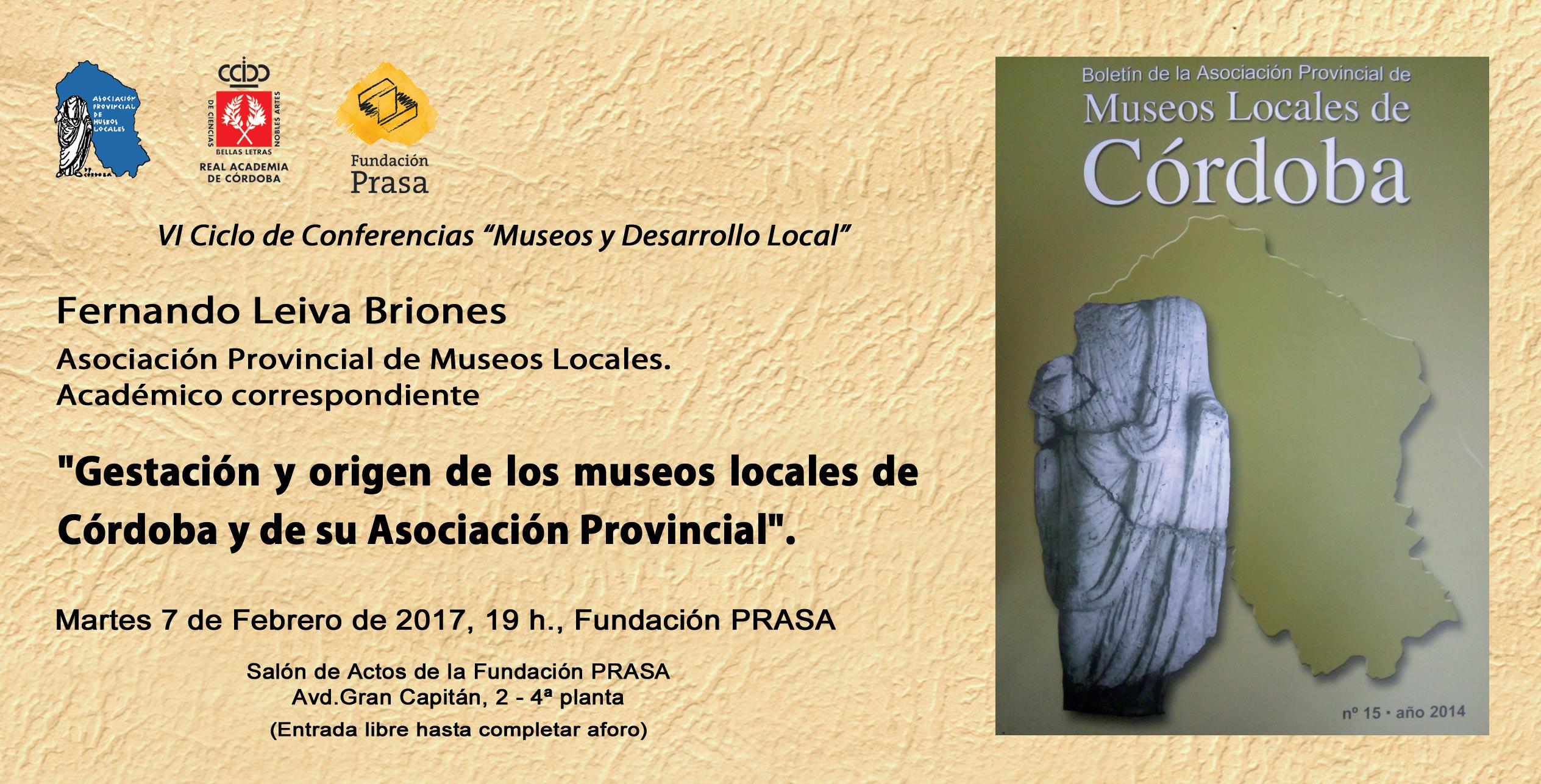 VI CICLO DE CONFERENCIAS «MUSEOS Y DESARROLLO LOCAL»