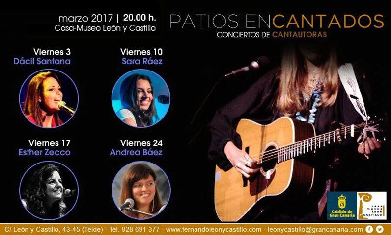 CUATRO CANTAUTORAS PROTAGONIZARÁN EN MARZO UNA NUEVA EDICIÓN DE ‘PATIOS EN(CANTADOS)’ EN TELDE (CANARIAS) • LA CASA-MUSEO LEÓN Y CASTILLO ACOGERÁ ESTE CICLO DE CONCIERTOS EN ACÚSTICO