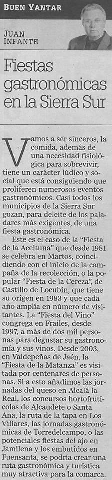 FIESTAS GASTRONÓMICAS EN LA SIERRA SUR