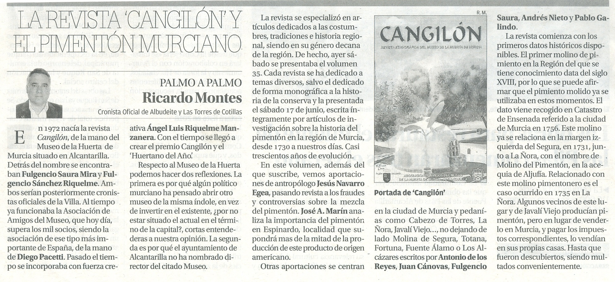 LA REVISTA ‘CANGILÓN Y EL PIMENTÓN MURCIANO