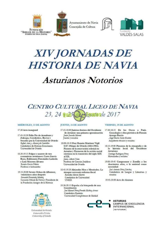 LAS JORNADAS DE HISTORIA DE NAVIA DAN PROTAGONISMO A JURISTAS DE LA COMARCA • LA CITA, QUE SE INAUGURA HOY, A LAS 17.30 HORAS