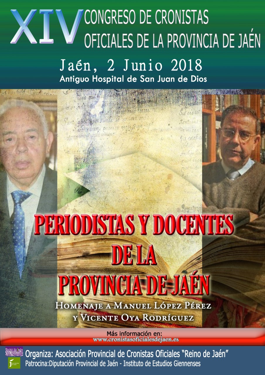 CONVOCATORIA CONGRESO XIV CONGRESO DE CRONISTAS OFICIALES DE LA PROVINCIA DE JAÉN