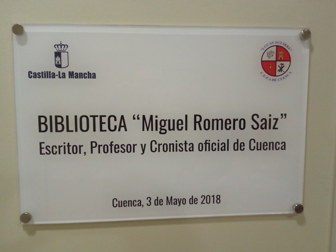 EL CEPA «LUCAS AGUIRRE» DE CUENCA DEDICARÁ SU BIBLIOTECA A MIGUEL ROMERO, CRONISTA OFICIAL DE BONICHES