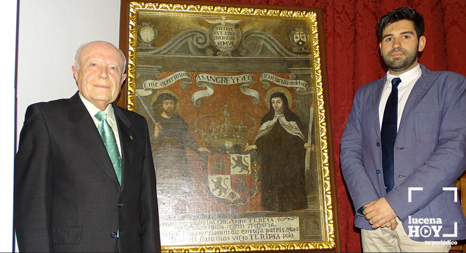 PRESENTADA LA RESTAURACIÓN DEL ÚNICO LIENZO SOBRE EL CO PATRONAZGO DE SANTIAGO APÓSTOL Y SANTA TERESA DE LUCENA (CÓRDOBA)