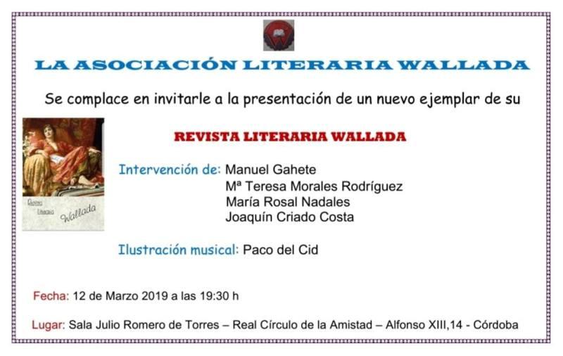 PRESENTACIÓN DE UN NUEVO EJEMPLAR DE LA REVISTA ‘‘WALLADA’’