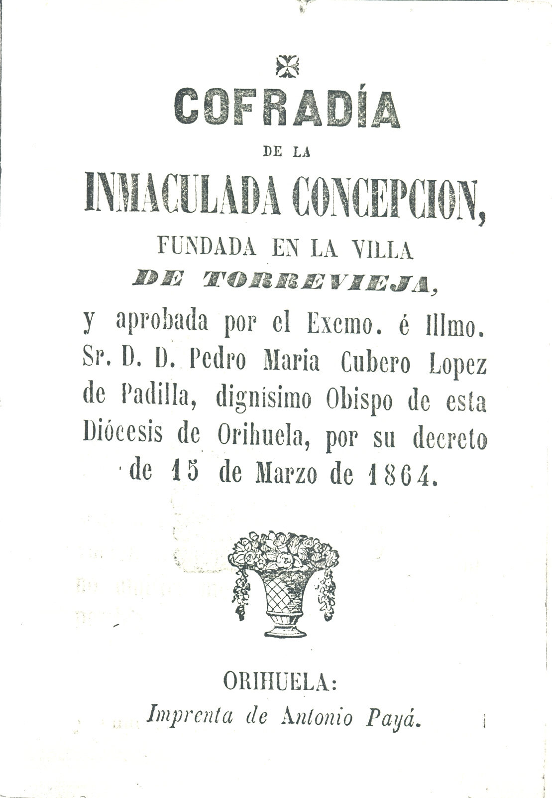 LA COFRADÍA DE LA INMACULADA CONCEPCIÓN