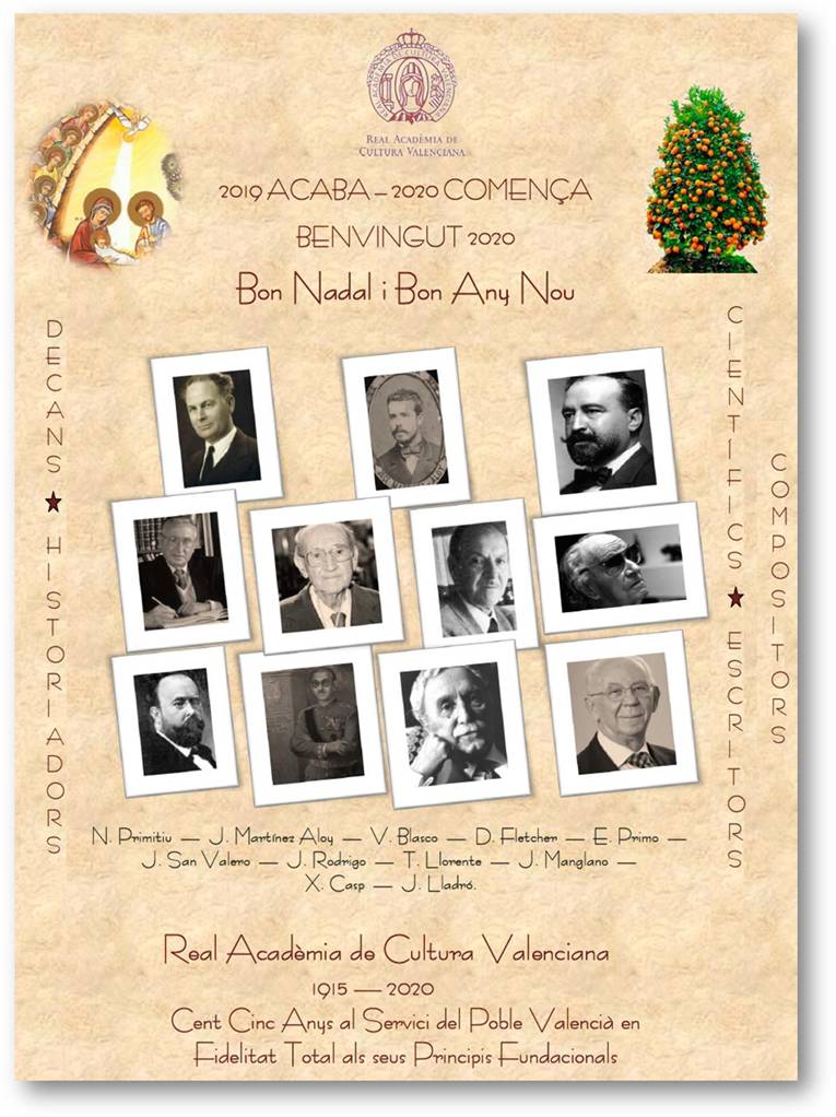 FELICITACIÓN NAVIDAD 2019 DE LA REAL ACADÈMIA DE CULTURA VALENCIANA