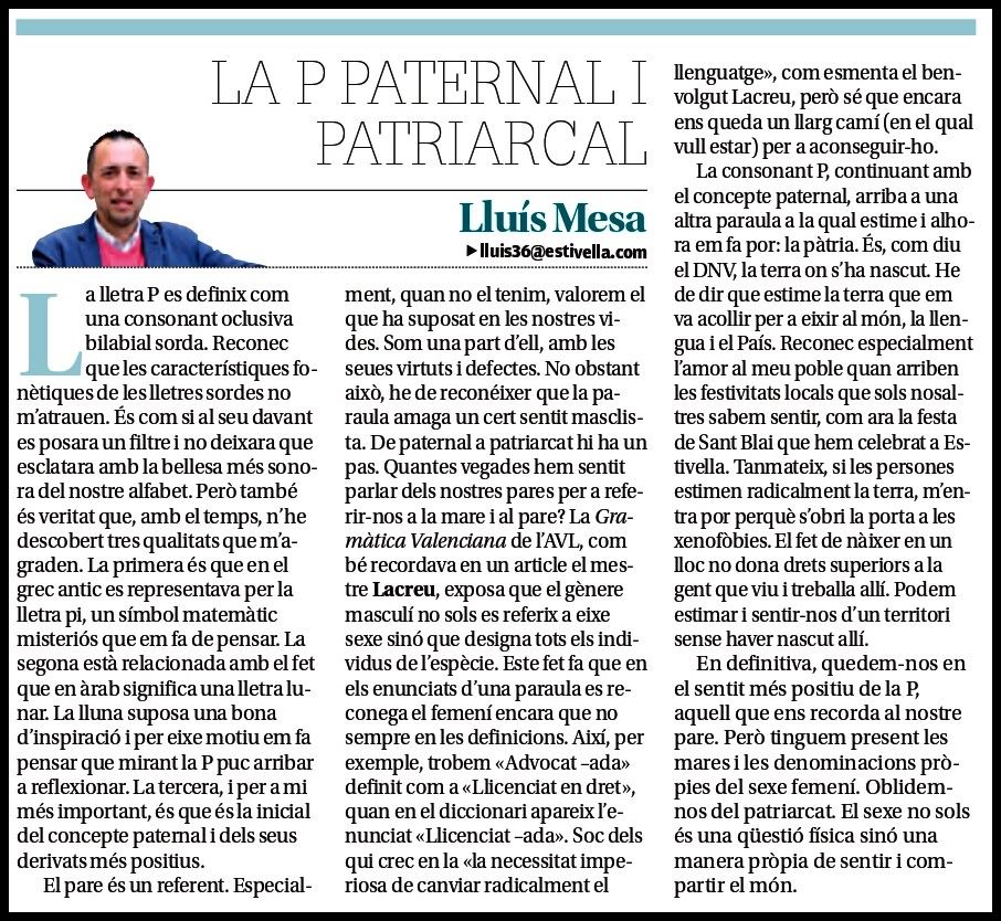 LA P PATERNAL Y LA I PATRIARCAL