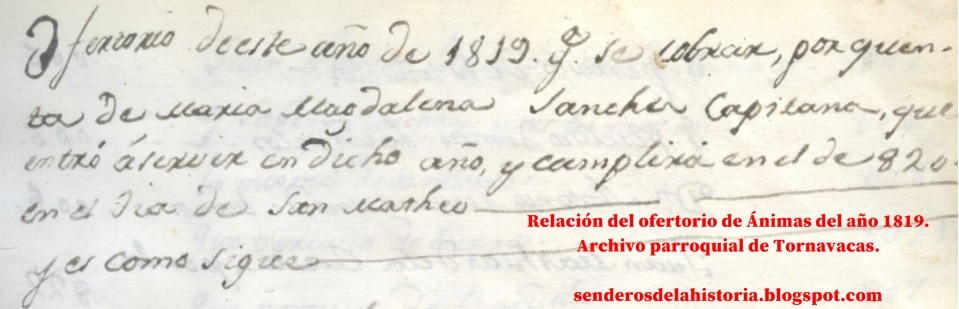 HISTORIAS DE TORNAVACAS (I): EL OFERTORIO DE ÁNIMAS DE 1819