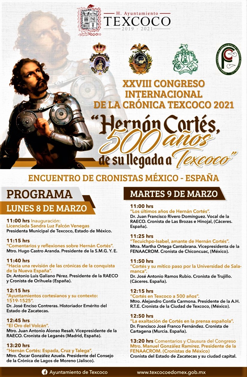 PARTICIPACIÓN TELEMÁTICA DE CRONISTAS MEXICANOS Y ESPAÑOLES EN EL XXVII CONGRESO INTERNACIONAL DE LA CRONICA. TEXCOCO.