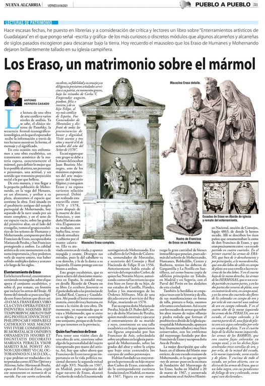 LECTURAS DE PATRIMONIO: LOS ERASO, UN MATRIMONIO SOBRE EL MÁRMOL.