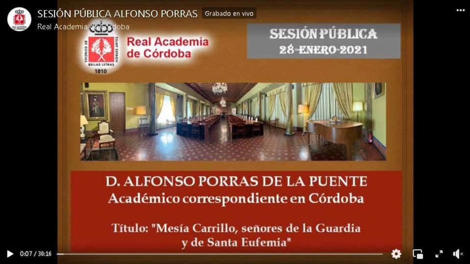 AUDIOVISUALES DE AGOSTO:»MESÍA CARRILLO, SEÑORES DE LA GUARDA Y DE SANTA EUFEMIA» POR ALFONSO PORRAS DE LA PUENTE