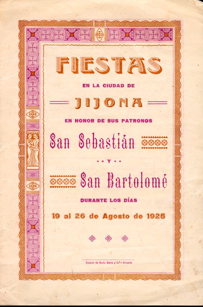 UNAS FIESTAS SIN MOROS Y CRISTIANOS EN XIXONA (ALICANTE) DE 1925