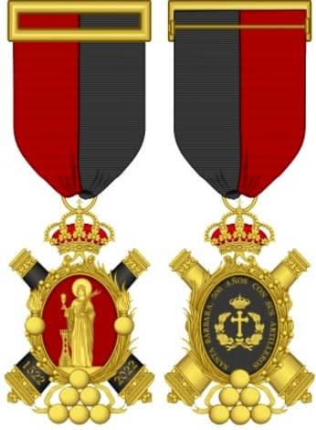 MEDALLA CONMEMORATIVA DEL QUINTO CENTENARIO DE SANTA BÁRBARA COMO PATRONA DEL ARMA DE ARTILLERÍA.