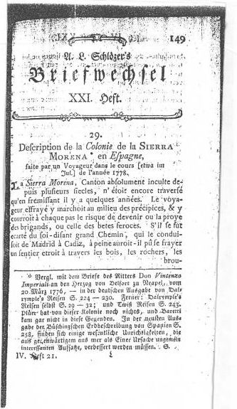 AUGUST LUDWING VON SCHLÖZER, ILUSTRADO ALEMÁN, VISITA LA CAROLINA EL AÑO 1778 (1) CONTINUACION