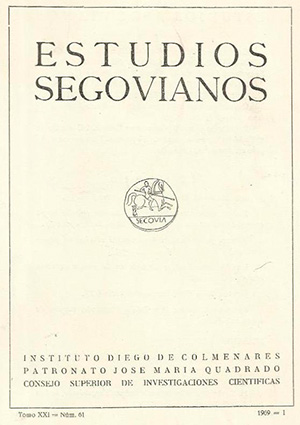 ESTUDIOS SEGOVIANOS EDITA SU VOLUMEN LXIII