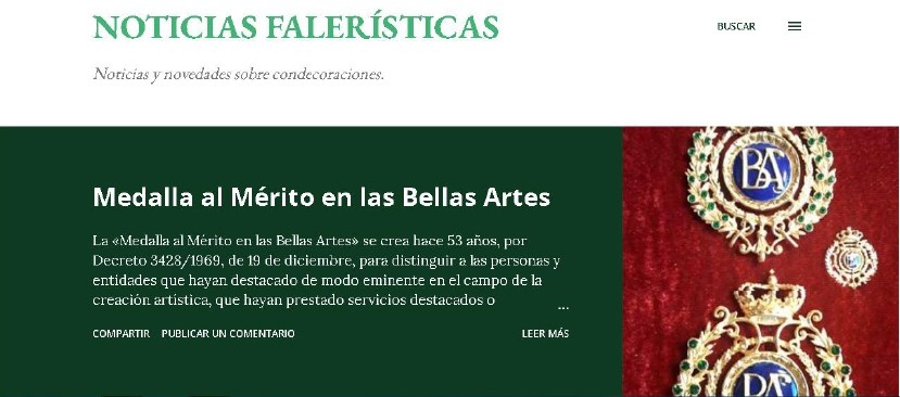 ANTONIO PRIETO BARRIO INICIA LA PUBLICACIÓN DE UN BLOG SOBRE FALERÍSTICA