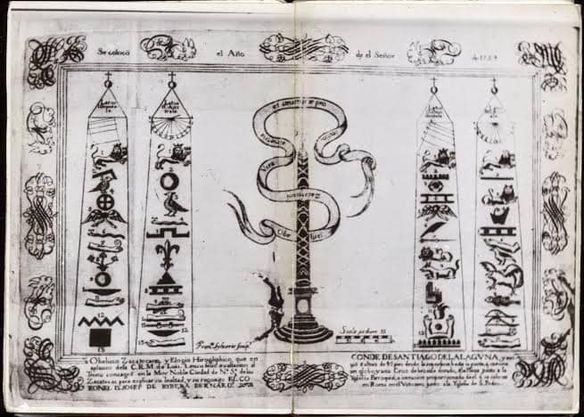 MONUMENTOS PERDIDOS EN ZACATECAS: EL OBELISCO CON JEROGLÍFICOS EGIPCIOS DE 1724.