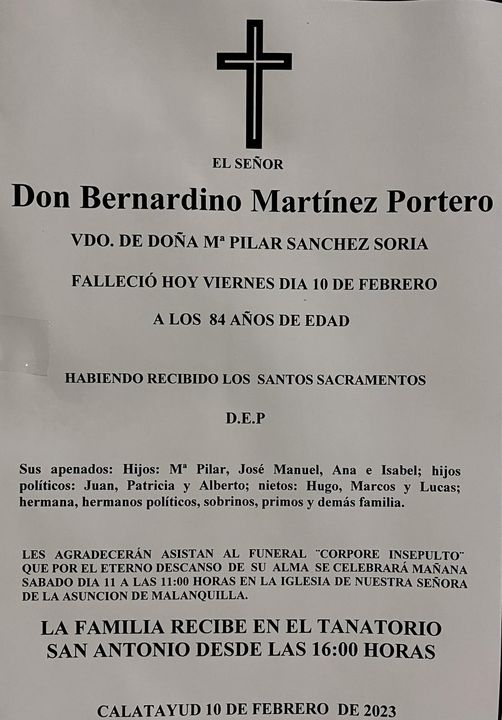 MUERTE DE DON BERNARDINO