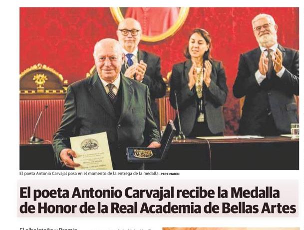 MEDALLA DE HONOR A D. ANTONIO CARVAJAL MILENA