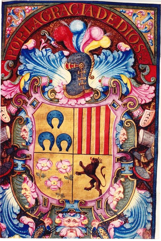 ESCUDO DE ARMAR  DE LOS FERRER DE PLEGAMANS, VECINOS DE REQUENA (VALENCIA) Y DESCENDIENTES DE LOS SEÑORES DEL CASTILLO DE ROURELL EN TARRAGONA.