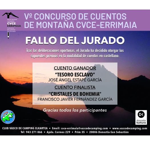 FALLO DEL JURADO EN EL Vº CONCURSO DE CUENTOS DE MONTAÑA CVCE-ERRIMAIA