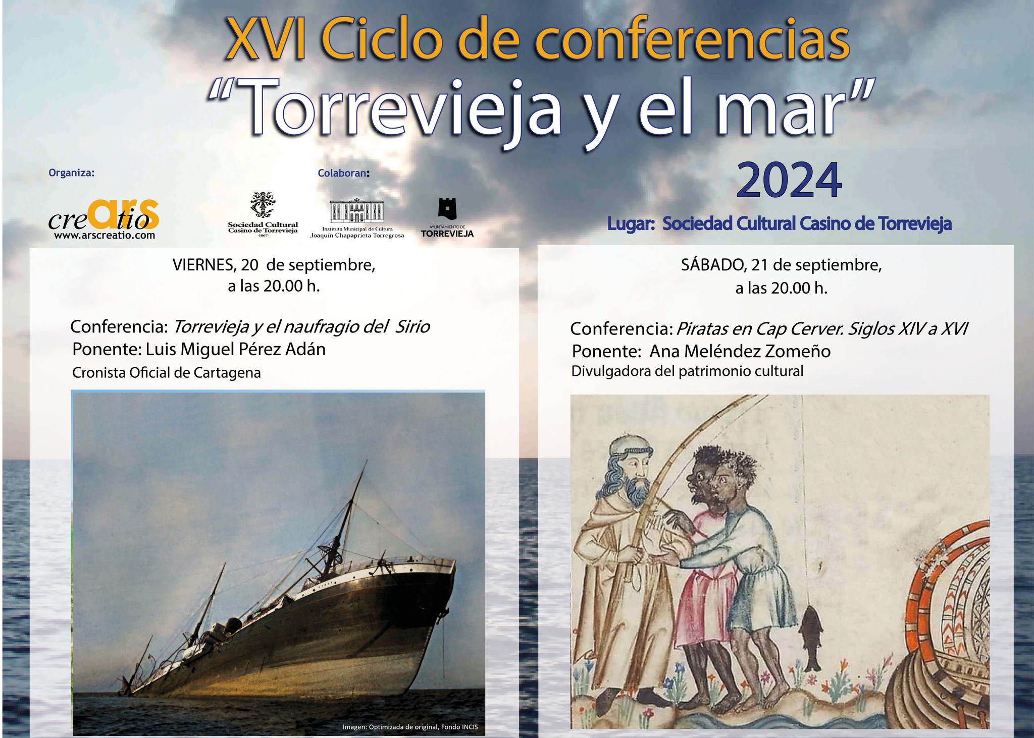 ARS CREATIO CELEBRA LA XVI EDICIÓN DE LAS CONFERENCIAS «TORREVIEJA Y EL MAR»