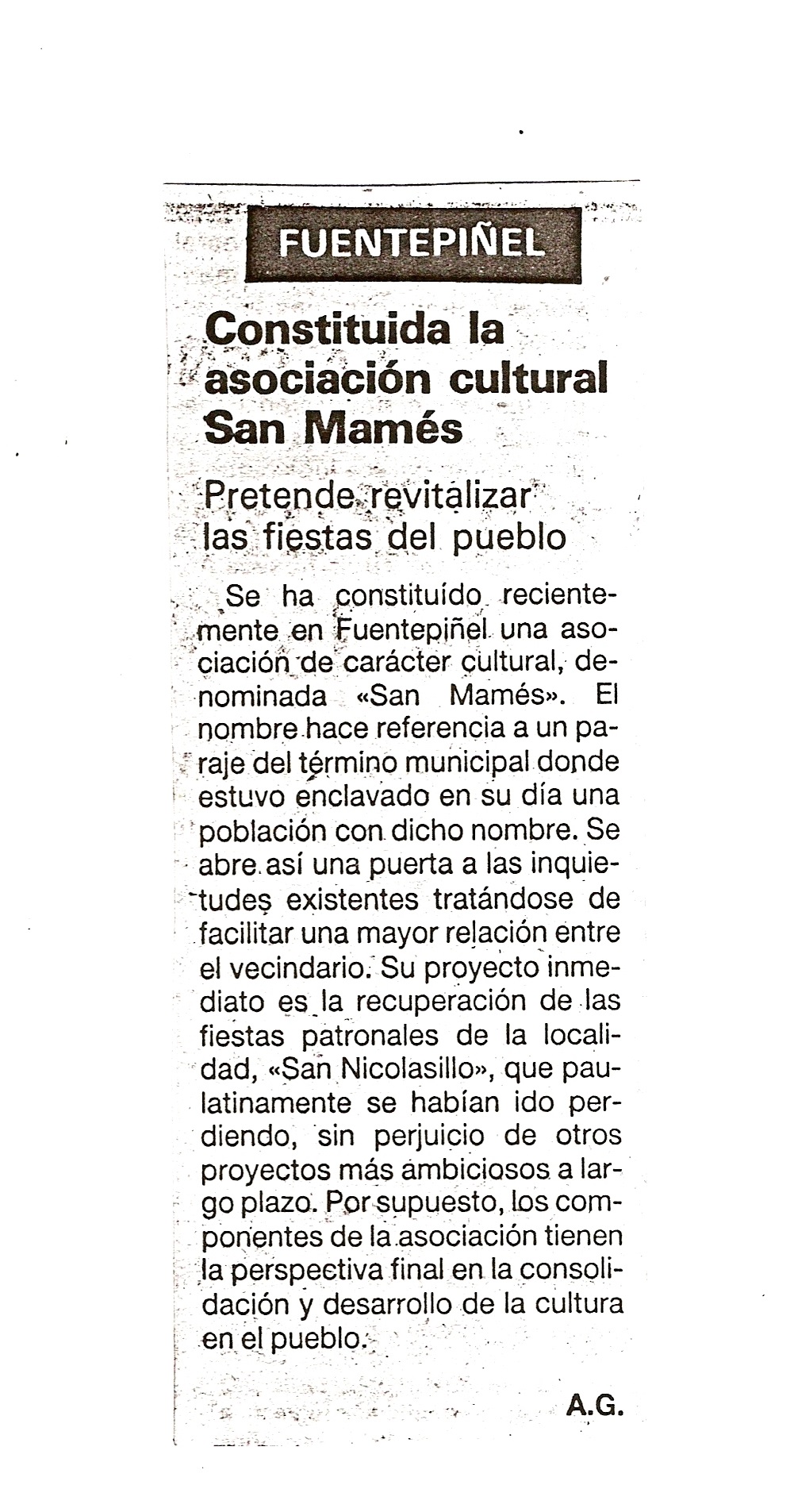 SALUDO FUENTEPIÑELANO 4094 LA ASOCIACIÓN CULTURAL SAN MAMÉS