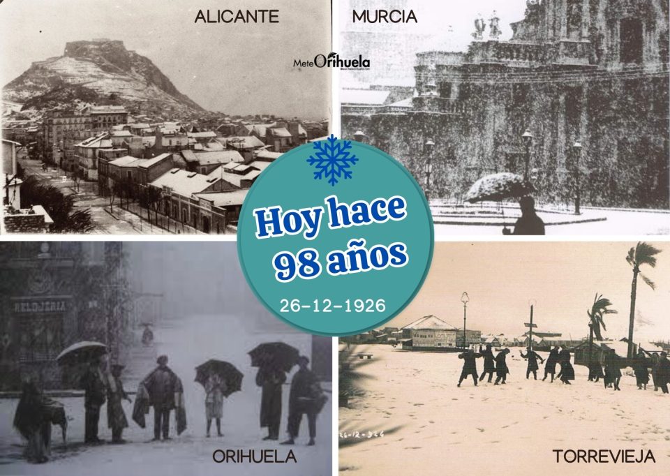 LOS 98 AÑOS DE UNA NEVADA HISTÓRICA EN LA VEGA BAJA ALICANTINA